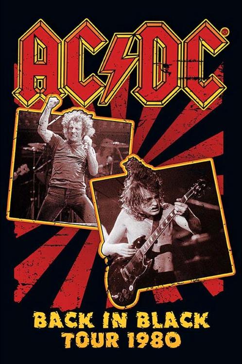 Poster Ac/Dc Back In Black 80 61x91,5cm, Verzamelen, Posters, Nieuw, A1 t/m A3, Verzenden