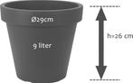 Kunststof Bloempot Antraciet Ø29cm Dubbelwandig Hoogte 26cm, Tuin en Terras, Bloempotten, Ophalen of Verzenden, Nieuw