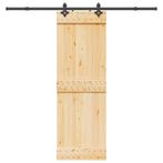 vidaXL Schuifdeur met beslag 70x210 cm massief grenenhout, Doe-het-zelf en Verbouw, Deuren en Horren, Verzenden, Nieuw