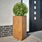 vidaXL Plantenbakken 2 st Driehoekig 50x43x75 cm weervast, Tuin en Terras, Bloembakken en Plantenbakken, Verzenden, Nieuw, Metaal