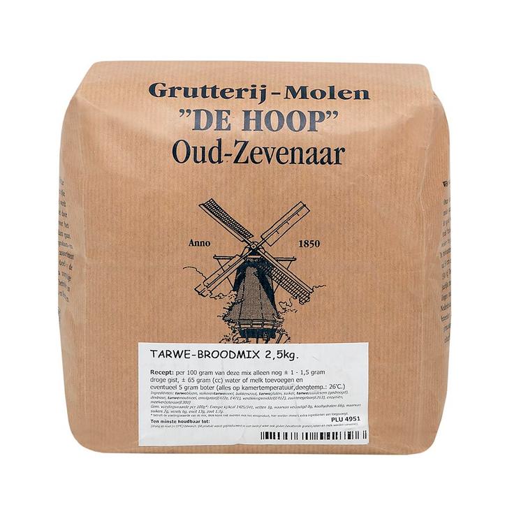 Molen de Hoop Tarwe Broodmix 2,5kg, Hobby en Vrije tijd, Taarten en Cupcakes maken, Nieuw, Verzenden