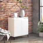 vidaXL Dressoir 60x35x70 cm bewerkt hout hoogglans wit, Huis en Inrichting, Kasten | Dressoirs, Verzenden, Nieuw, 50 tot 100 cm