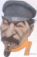 Spotprent met het gezicht van Stalin (lijst optie, Lithos), Antiek en Kunst, Kunst | Litho's en Zeefdrukken, Verzenden
