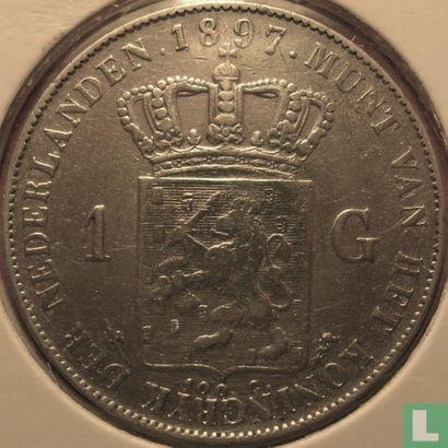 Nederland 1 gulden 1897, Postzegels en Munten, Munten | Nederland, Losse munt, Overige waardes, Goud, Zilver, Verzenden