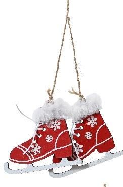 Hanger houten schaatsen – rood figuurtjes voor bloemschikken, Hobby en Vrije tijd, Knutselen, Nieuw, Ophalen of Verzenden