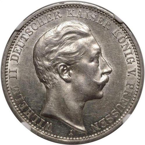 Duitsland, Pruisen Wilhelm II. 3 Mark 1912 - NGC AU58, Postzegels en Munten, Munten | Europa | Niet-Euromunten