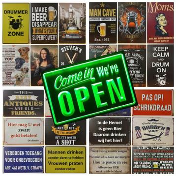 Reclameborden metalen wandborden cafe bar decoratie mancave