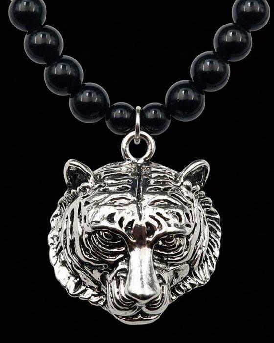 Obsidiaan - Boeddhistische ketting - Tijger - Bescherming, Antiek en Kunst, Antiek | Boeken en Bijbels