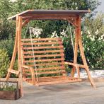 vidaXL Schommelbank met luifel vurenhout met teak afwerking, Tuin en Terras, Tuinbanken, Verzenden, Nieuw, Hout