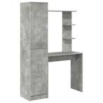 vidaXL Bureau 2 pcs Beton Grijs, Minder dan 50 cm, Verzenden, Nieuw, Minder dan 100 cm