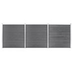 vidaXL Schutting 526x186 cm HKC grijs, Verzenden, Nieuw, Kunststof, 1 tot 2 meter