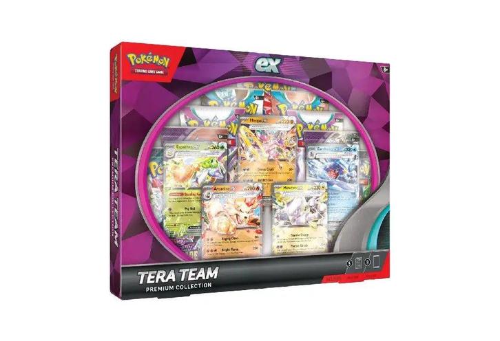 Pokémon Tera Team Premium Collection, Hobby en Vrije tijd, Verzamelkaartspellen | Pokémon, Verzenden