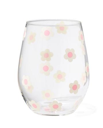 HEMA Drinkglas 550ml bloem wit beschikbaar voor biedingen