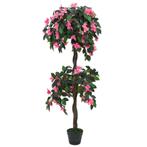 Kunstplant met pot rododendron 155 cm groen en roze, Nieuw, Verzenden