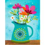 Diamond Painting Set - Bos Bloemen in Vaas - incl. Pen & Wax, Hobby en Vrije tijd, Knutselen, Ophalen of Verzenden, Nieuw