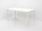 Bureau - 160x80cm - wit - N-poot wit - hoogte instelbaar, Ophalen of Verzenden, Gebruikt