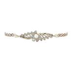 Witgouden armband met parel en diamant 17.5 cm 14 krt, Verzenden, Wit, Zo goed als nieuw, Met edelsteen