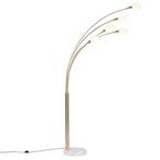 Art deco vloerlamp goud 5-lichts - Sixties Marmo, Nieuw, Overige materialen, Design, 200 cm of meer