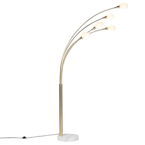 Art deco vloerlamp goud 5-lichts - Sixties Marmo, Huis en Inrichting, Lampen | Vloerlampen, Nieuw, Overige materialen, 200 cm of meer