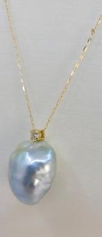 Ketting met hanger - 18 karaat Geel goud - 0.15ct. tw. -