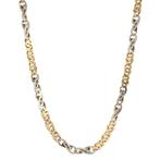 Gouden fantasie collier valkenoog 61.5 cm 14 karaat, Sieraden, Tassen en Uiterlijk, Kettingen, Verzenden, Zo goed als nieuw, Goud