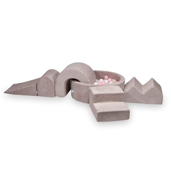 XL speelset van corduroy met ballenbak en 5 foamblokken i..., Kinderen en Baby's, Speelgoed | Educatief en Creatief, Nieuw, Ophalen of Verzenden