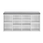 Schoenenkast 103x30x48 cm met zitkussen donkergrijs en wit, Huis en Inrichting, Kasten | Schoenenkasten, Verzenden, Nieuw
