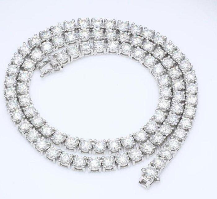 Halsketting - 18 karaat Witgoud - 12.00ct. tw. Diamant, Sieraden, Tassen en Uiterlijk, Kettingen