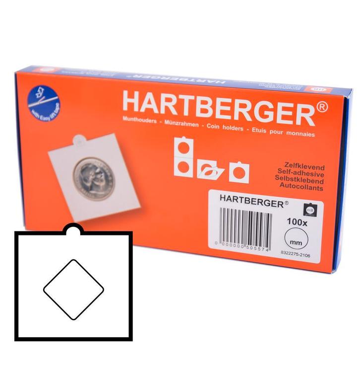Hartberger Munthouders VIERKANT (100x) zelfklevend, Postzegels en Munten, Munten en Bankbiljetten | Toebehoren, Verzamelmap, Ophalen of Verzenden
