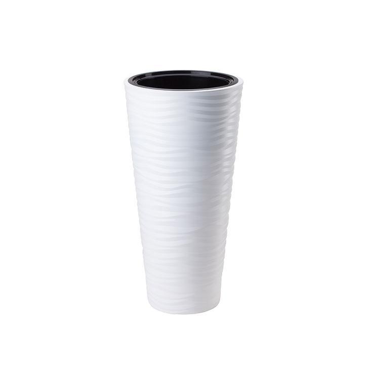 Hoge bloempot voor binnen &amp; buiten wit 40 CM x 79 CM, Tuin en Terras, Bloempotten, 70 cm of meer, 40 cm of meer, Rond, Nieuw