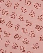 Flanel Katoen Katten Oud Roze, Hobby en Vrije tijd, Stoffen en Lappen, Nieuw, Roze