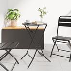 vidaXL Opvouwbare Tuinstafel Antraciet Ø50x72 cm Staal, Tuin en Terras, Tuintafels, Verzenden, Nieuw, Metaal