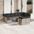 vidaXL 13-delige Loungeset met kussens poly rattan, Verzenden, Nieuw, Rotan, Loungeset