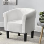 Kuipstoel Ariel schelpen fauteuil kunstleer 70x70x58 cm wit, Verzenden, Nieuw