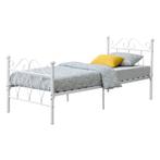 Metalen bedframe Apolda met bedbodem wit 90x200 cm, Huis en Inrichting, Slaapkamer | Bedden, Verzenden, Nieuw