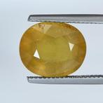 1 pcs Geel, Bruin Saffier - 9.23 ct - nternational Colored, Nieuw