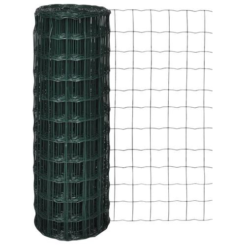 vidaXL Euro hek 10x0,8 m staal groen, Tuin en Terras, Schuttingen, Nieuw, IJzer, Minder dan 1 meter, Verzenden