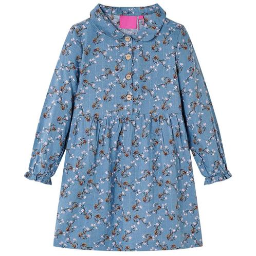 vidaXL Kinderjurk met lange mouwen 128 petrolkleurig, Kinderen en Baby's, Kinderkleding | Overige, Nieuw, Verzenden