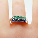 Zonder Minimumprijs - Ring Zilver - 0.50ct. tw. Saffier -, Sieraden, Tassen en Uiterlijk, Ringen, Nieuw