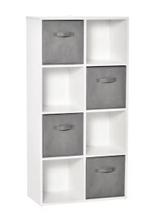 8-Vaks Opbergkast met 4 Lades – Houten Kast met Stoffen Boxe, Huis en Inrichting, Kasten | Boekenkasten, Verzenden, Nieuw