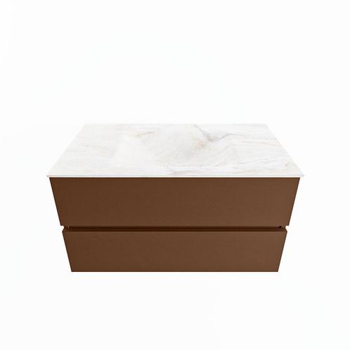 MONDIAZ VICA-DLUX 90cm badmeubel onderkast Rust 2 lades., Doe-het-zelf en Verbouw, Sanitair, Bad, Nieuw, Ophalen of Verzenden