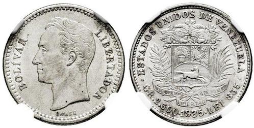 Venezuela. 1/2 Bolívar 1935 - NGC, Postzegels en Munten, Munten | Europa | Niet-Euromunten