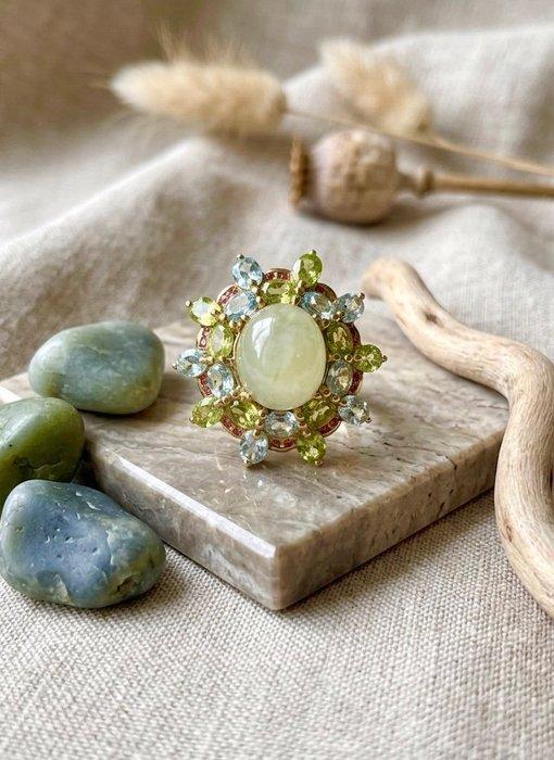 Zonder minimumprijs - Ring Zilver Jade, Sieraden, Tassen en Uiterlijk, Ringen