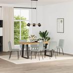 vidaXL Eetkamerstoelen 6 st fluweel lichtgrijs, Huis en Inrichting, Stoelen, Verzenden, Nieuw, Grijs