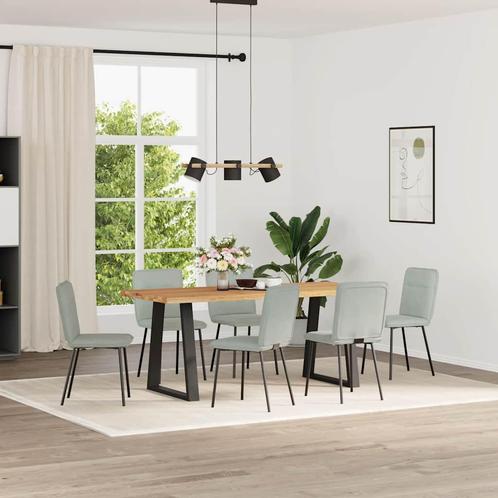 vidaXL Eetkamerstoelen 6 st fluweel lichtgrijs, Huis en Inrichting, Stoelen, Grijs, Nieuw, Verzenden