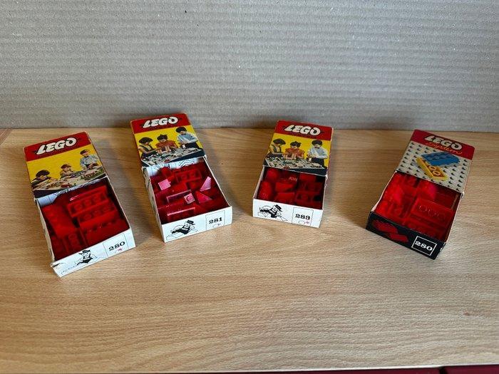 Lego Set - Classic - 280 Red Sloping Roof Bricks / 281 1x2, Kinderen en Baby's, Speelgoed | Duplo en Lego