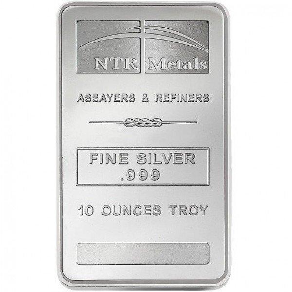 10 troy ounce - Zilver .999 - 10 oz NTR .999 Fine Silver Bar, Postzegels en Munten, Edelmetalen en Baren