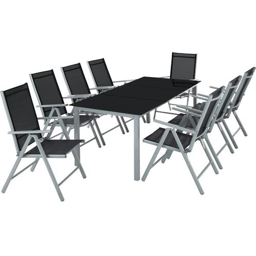 Aluminium zitgroep 8+1 - zilver, Tuin en Terras, Tuinsets en Loungesets, Verzenden