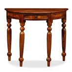 Wandtafel halfrond 90x40x76 cm massief sheeshamhout