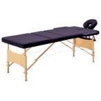 vidaXL Massagetafel inklapbaar 3 zones hout paars, Verzenden, Nieuw